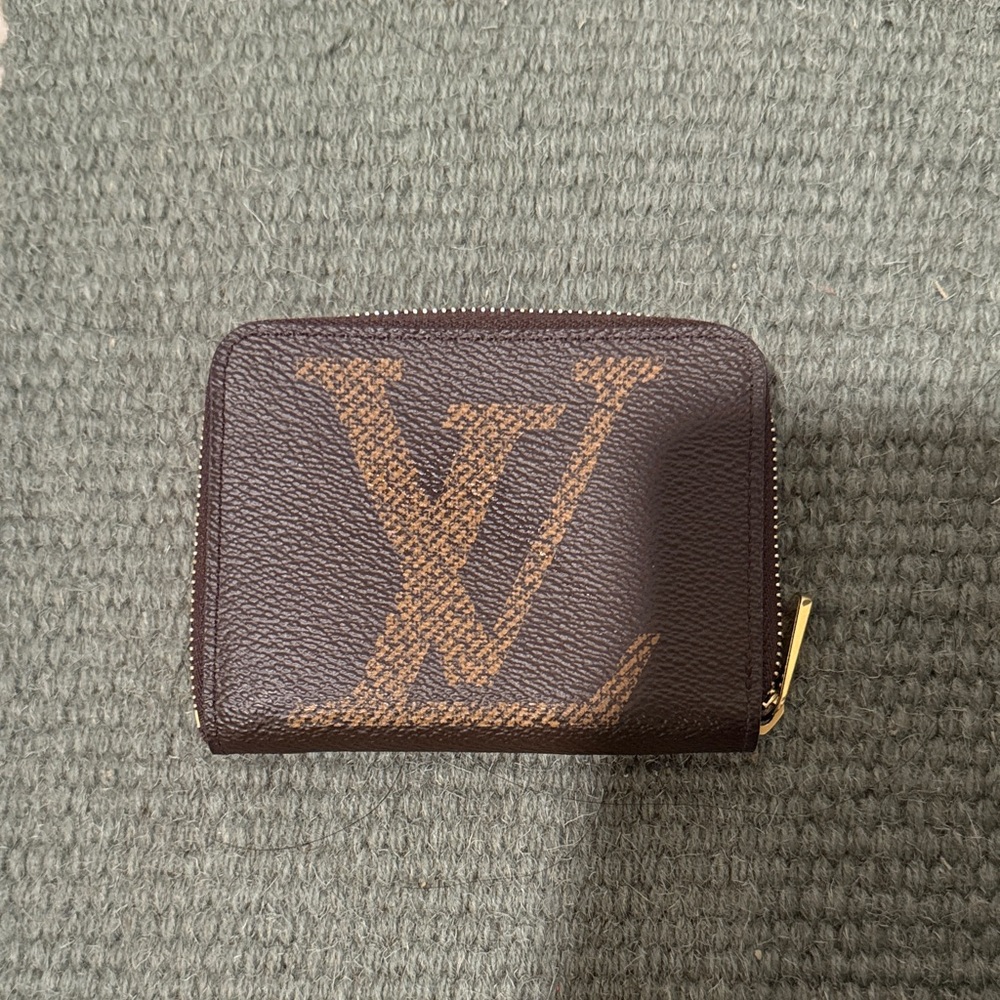 Louis Vuitton Dark Brown Wallet with Gold Zipper